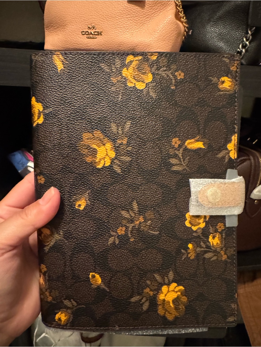 COACH Notebook signature with yellow floral with matching pencil case